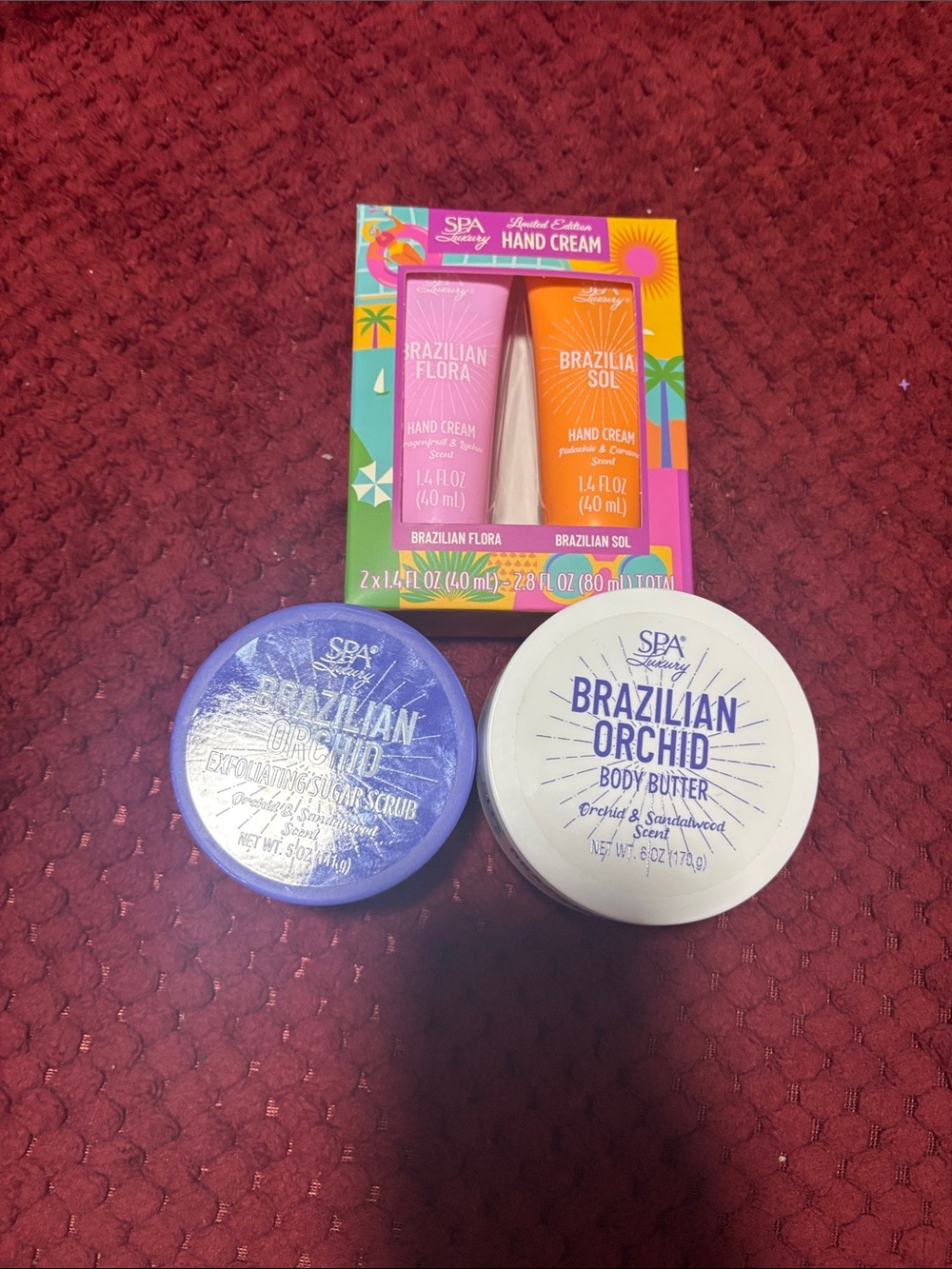 Brazilian set hand creams brand new body scrub and body butter